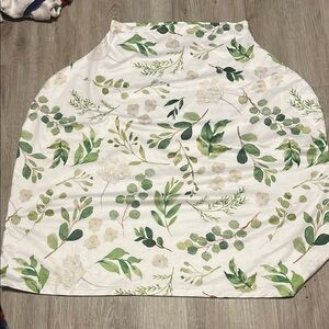 Floral Green and White Car seat cover